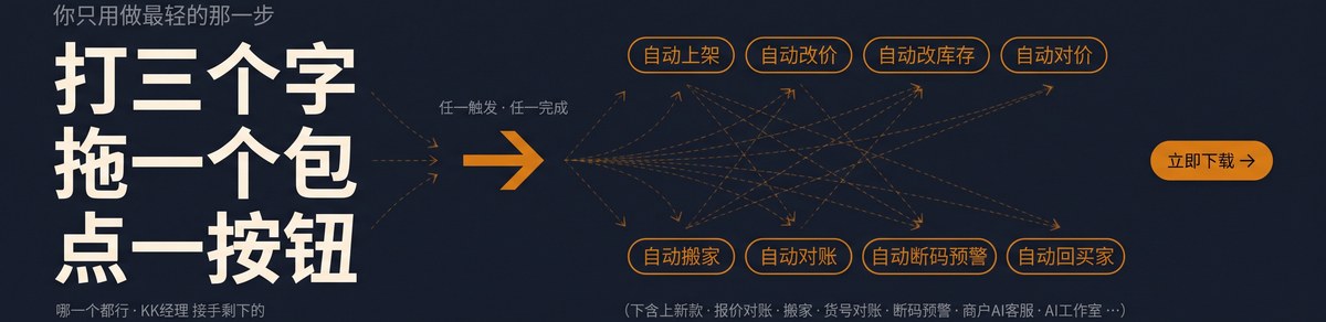 打三个字 拖一个包 点一按钮 就可以自动工作